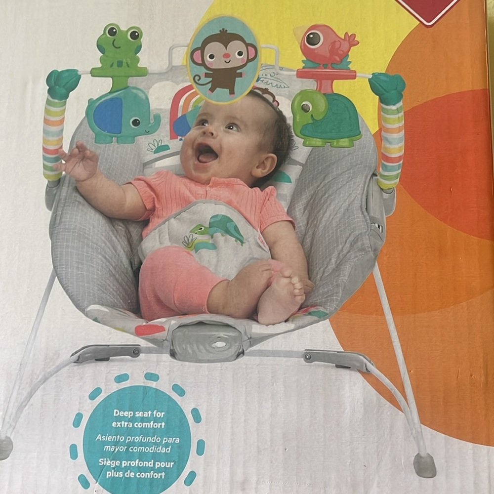 Bright Starts Playful Paradise Vibrating Bouncer - Multicolor - Picture 3 of 5